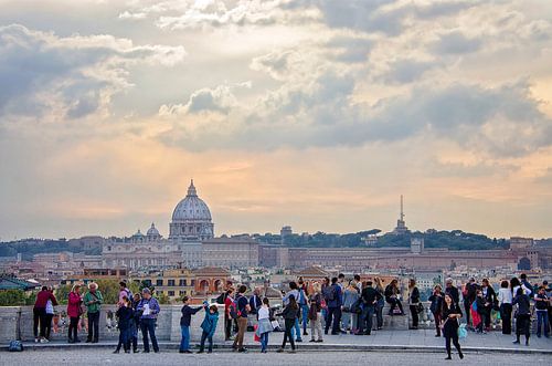 View to St. Peter's Basilica, Rome's largest cathedral