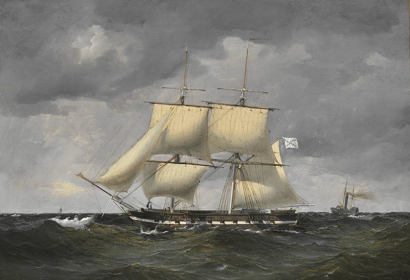 Anton Melbye, Een Russisch korvet, 1852 van Atelier Liesjes