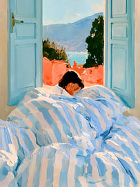 Uitzicht vanuit bed ’s ochtends van Mosaic Dialogue