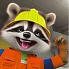 Raccoon as construction worker by Babetts Bildergalerie