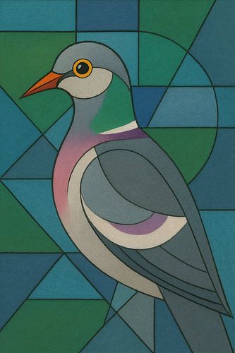 Houtduif schilderij.