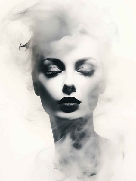 Mysterious Mist | black and white | lady by Eva Lee