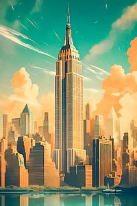 Digitale kunst van het Empire State building van Thea