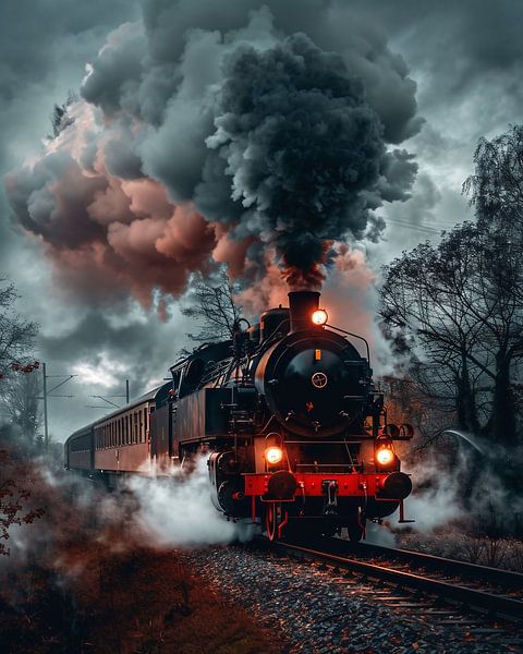 Historischer Zug unterwegs von fernlichtsicht