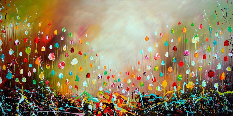 Abstract Flowers by Gena Theheartofart