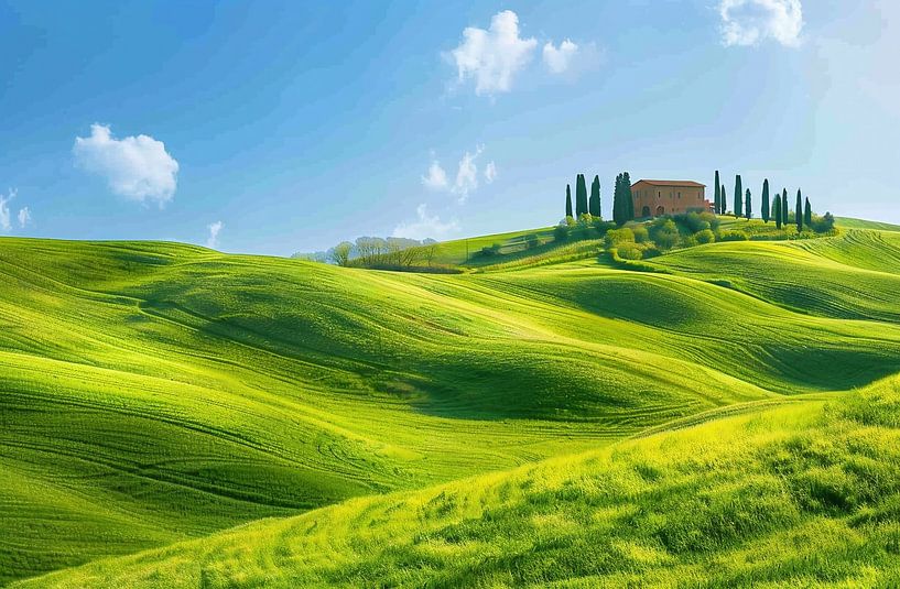 Sonnenglanz über Olivenhainen von fernlichtsicht