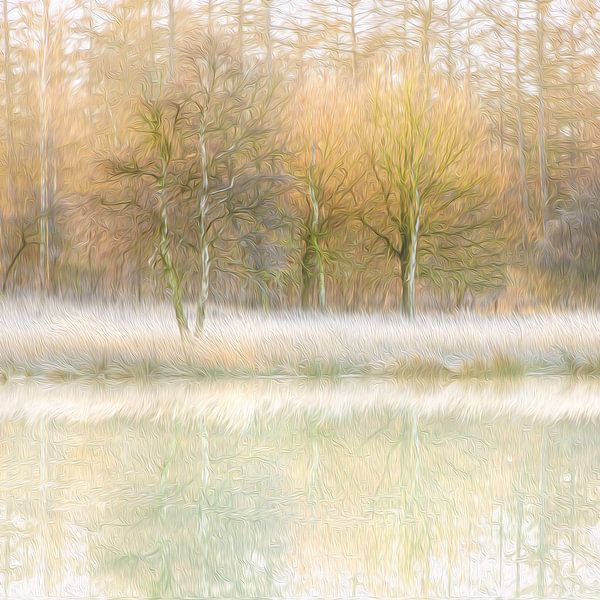 Winter reflections (oil paint) by Karla Leeftink