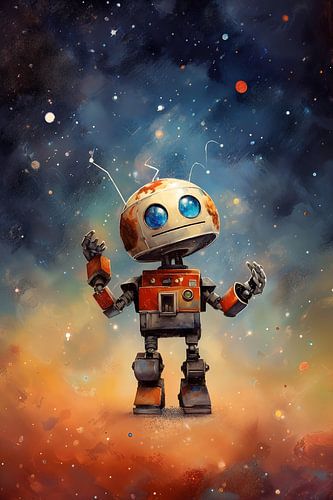 Kleine robot in de ruimte