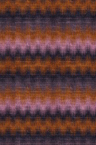 Nostalgie. 70s retro textiel in neonroze, taupe, verbrand oranje en grijs.