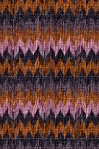 Nostalgie. Textiles rétro des années 70 en rose néon, taupe, orange brûlé et gris. par Dina Dankers