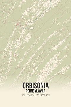 Alte Karte von Orbisonia (Pennsylvania), USA. von Rezona