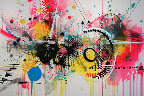 Formes et couleurs abstraites - Graffiti vibrant sur BowiScapes Art Abstrait  et digital