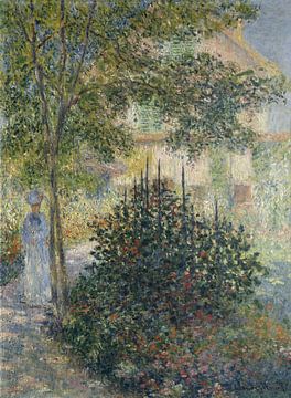 Camille Monet in de tuin in Argenteuil, Claude Monet