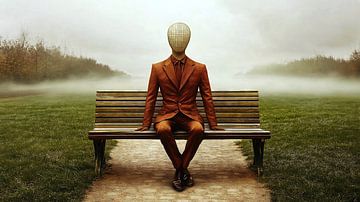 Zakenman in het mistpark van Frank Heinz