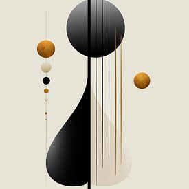 Minimalism in gold,black and cream white by H.Remerie Photography and digital art
