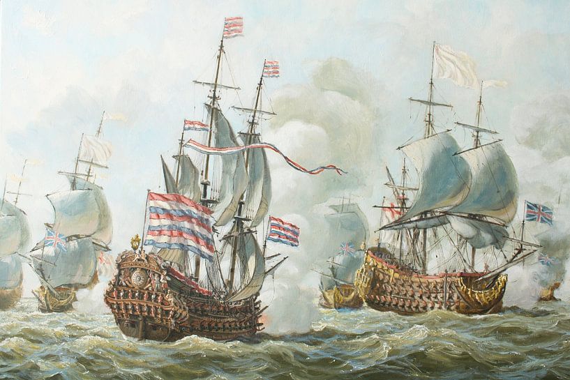 Die 4-tägige Seeschlacht im Juni 1666 von Maritiem Schilder Arnold de Lange