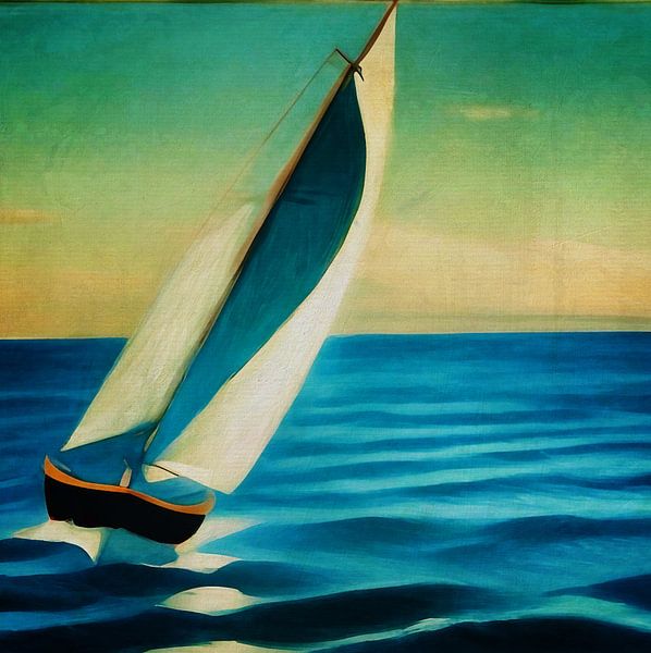 Sailing boat on a calm sea by Jan Keteleer