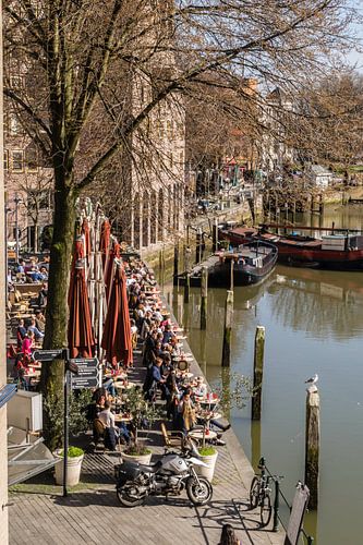 Terras aan de haven