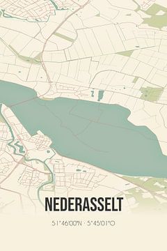Vintage landkaart van Nederasselt (Gelderland) van Rezona