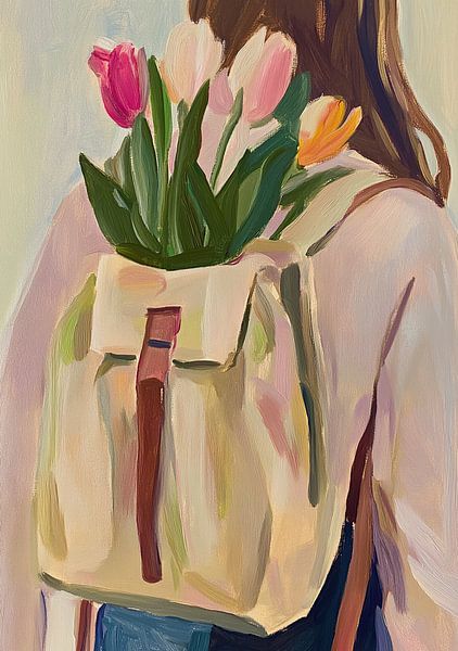 Tulpe Blumen Rucksack Rosa von Niklas Maximilian