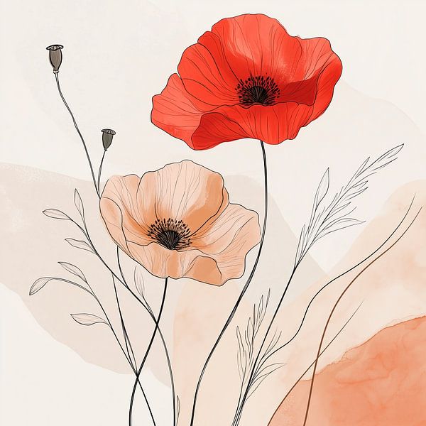 Poppies duo II by Richards Fine Art