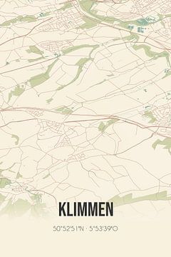 Vintage landkaart van Klimmen (Limburg) van MijnStadsPoster