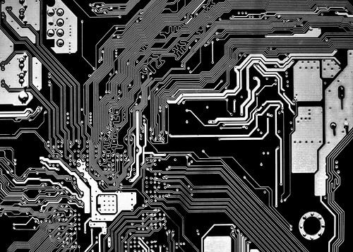 Black and White Motherboard