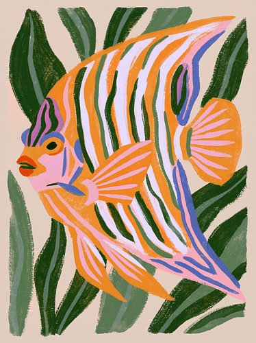 Pez Tropical – Colourful fish in folk art style
