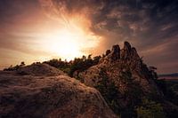 Teufelsmauer bij zonsondergang