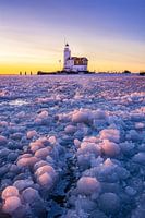 Zonsopkomst aan het markermeer 'Het Paard van Marken'