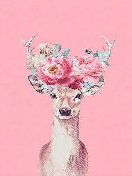 Bloemenhert op roze achtergrond van Mosaic Dialogue