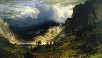 Sturm in den Rocky Mountains, Albert Bierstadt von Meisterhafte Meister Miniaturansicht