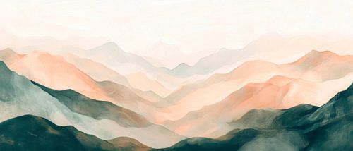 Paysage de montagne aquarelle sur Poster Art Shop