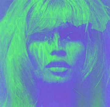 Brigitte Bardot Love Pop Art - 24 Colours - Neon Green Game van Felix von Altersheim
