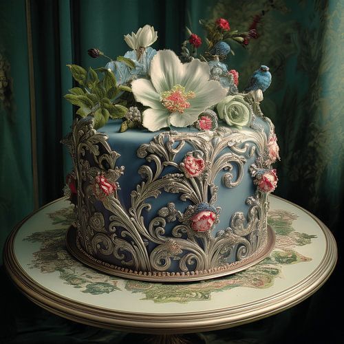 Decoratieve bruidstaart