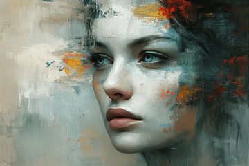 Modern and abstract portrait by Carla Van Iersel