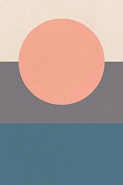 Ikigai. Art zen abstrait et minimaliste. Soleil, Lune, Océan IX sur Dina Dankers