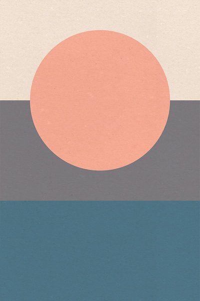 Ikigai. Abstract minimalist Zen art. Sun, Moon, Ocean IX by Dina Dankers