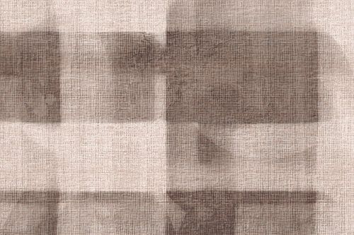 Abstracte Bauhaus-vormen op linnen in aardekleuren