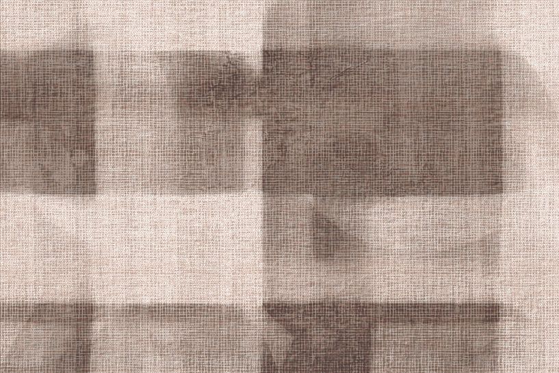 Abstrakte Bauhaus Formen auf Leinen in Erdfarben von FRESH Fine Art