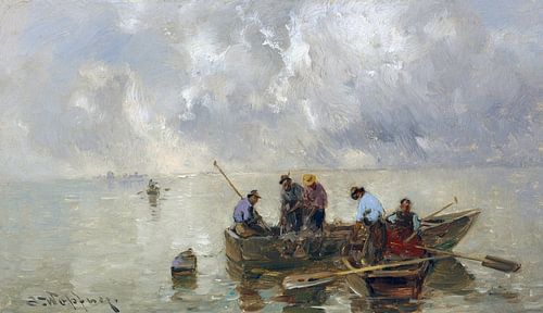 Vissers op de Chiemsee, JOSEPH WOPFNER, Um 1900