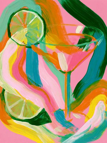 Vert citron sur rose