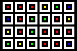 Verschachtelt | Mittig | 06x04 | N=02 | Random #05 | RGBY