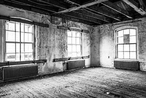 Abandoned school building interior