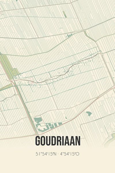 Vintage map of Goudriaan (South Holland) by Prints of Place