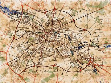 Kaart van Amiens in de stijl 'Serene Summer' van Maporia