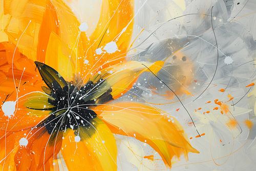 Modern bloemenschilderij