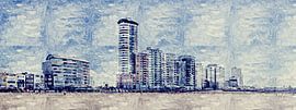 The beach, the boulevard and the skyline of Vlissingen (painting)