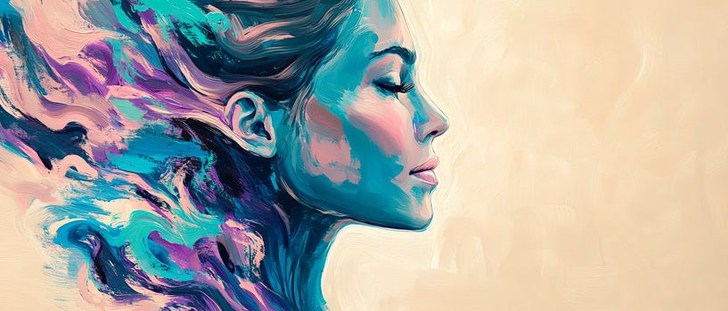 Futuristisches Porträt in sanften Farben von Poster Art Shop