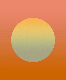 Gouden Maan in Warme Kleuren van Mad Dog Art